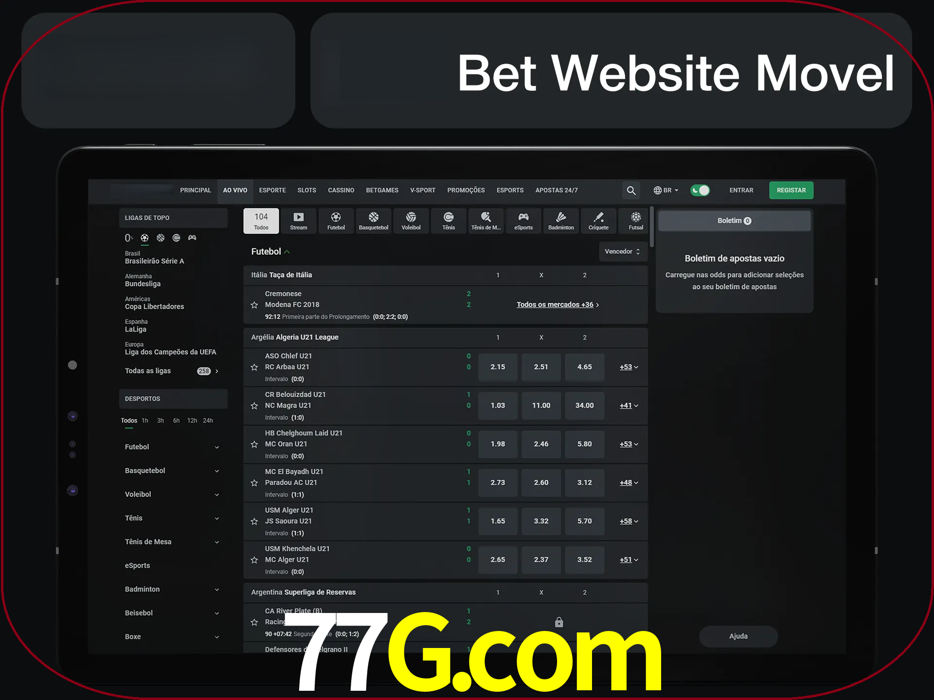 Use nosso website em qualquer dispositivo.